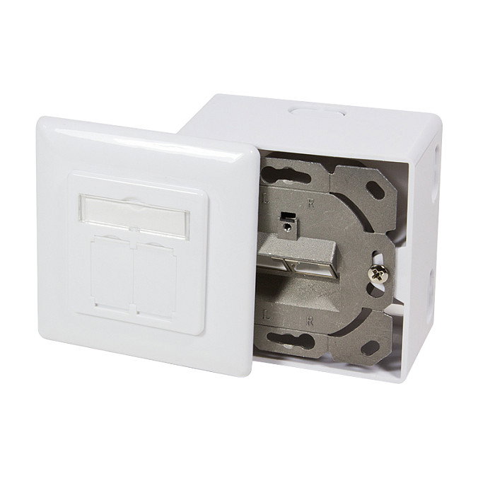 LogiLink NP0039A Toma de red CAT6 doble RJ45 blindada blanca LogiLink NP0039A Toma de red CAT6 doble RJ45 blindada blanca