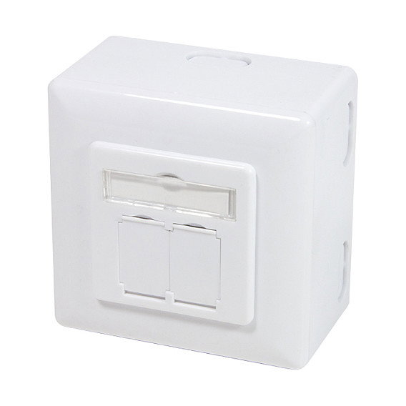 LogiLink NP0039A Toma de red CAT6 doble RJ45 blindada blanca LogiLink NP0039A Toma de red CAT6 doble RJ45 blindada blanca