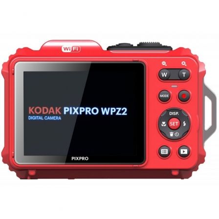Kodak WPZ2RD6 Cámara Digital Compacta 16MP Zoom Óptico 4x Resistente al Agua Color Rojo con 2 Baterías y Tarjeta MicroSD 16GB