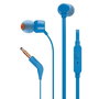 JBL TUNE160 Auriculares Intrauditivos con Cable, Sonido Pure Bass, Control Remoto con Micrófono, Cable Plano sin Enredos, Azul