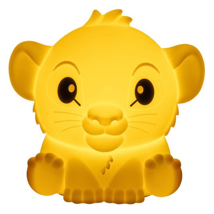 Paladone Disney Simba Squishy Glo de El Rey León - Luz LED Recargable de Silicona, 2 Modos de Luz, 15 cm, Lámpara Decorativa Infantil, Oficial Disney