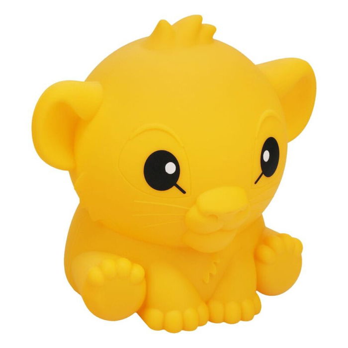 Paladone Disney Simba Squishy Glo de El Rey León - Luz LED Recargable de Silicona, 2 Modos de Luz, 15 cm, Lámpara Decorativa Infantil, Oficial Disney