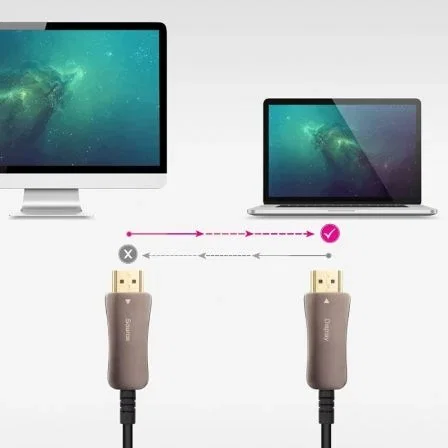 Nano Cable 10.15.2115 Cable HDMI 2.1 AOC 8K@60Hz 4K@120Hz 48Gbps Macho a Macho Negro 15m