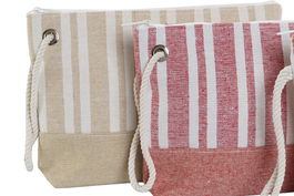 DKD Home Decor Neceser Mediterraneo Rojo Beige Poliester 5 x 22 x 29 cm