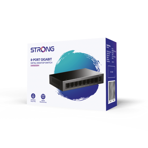 Strong SW8000M Switch Gigabit Ethernet 8 Puertos (10/100/1000) Negro