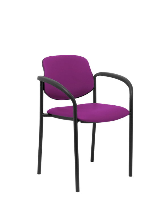Piqueras y Crespo Silla Confidente de Oficina o Hogar Fija con Brazos, Asiento y Respaldo en Similpiel Morado, Estructura Negra Chasis NE Piqueras y Crespo Silla Confidente de Oficina o Hogar Fija con Brazos, Asiento y Respaldo en Similpiel Morado, Estructura Negra Chasis NE