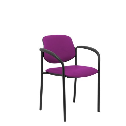NOWY STYL Silla Styl tapizada en similpiel morado con brazos fijos