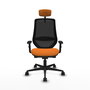 PIQUERAS Y CRESPO Silla de oficina Mardos con mecanismo Sincro/Traslack, Naranja y Negro