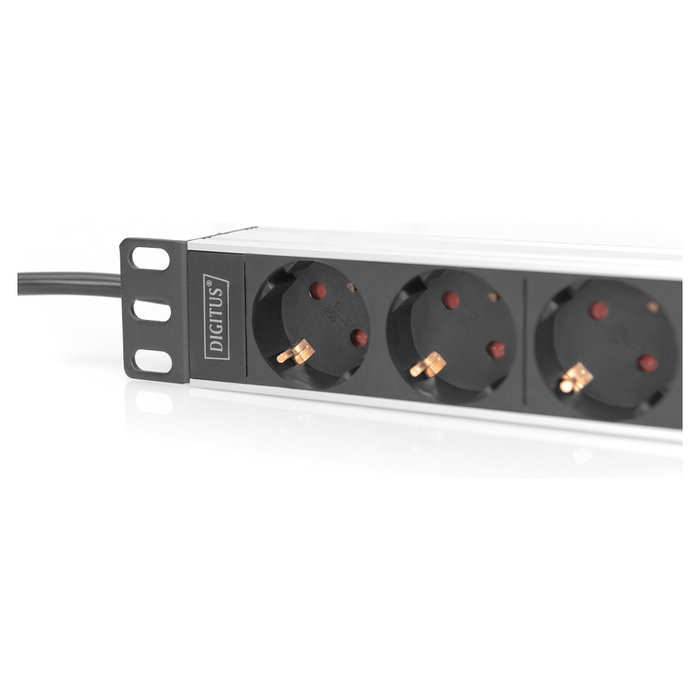 Digitus DN-95418 PDU de 10 pulgadas con 4 salidas AC Tipo F y perfil de aluminio Digitus DN-95418 PDU de 10 pulgadas con 4 salidas AC Tipo F y perfil de aluminio
