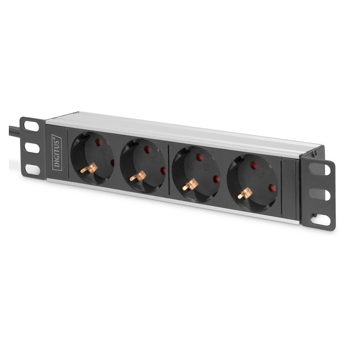 Digitus DN-95418 PDU de 10 pulgadas con 4 salidas AC Tipo F y perfil de aluminio Digitus DN-95418 PDU de 10 pulgadas con 4 salidas AC Tipo F y perfil de aluminio