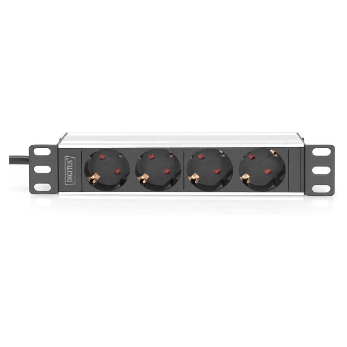 Digitus DN-95418 PDU de 10 pulgadas con 4 salidas AC Tipo F y perfil de aluminio Digitus DN-95418 PDU de 10 pulgadas con 4 salidas AC Tipo F y perfil de aluminio