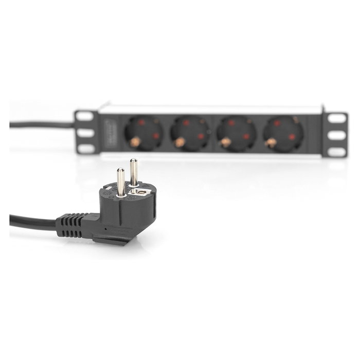 Digitus DN-95418 PDU de 10 pulgadas con 4 salidas AC Tipo F y perfil de aluminio Digitus DN-95418 PDU de 10 pulgadas con 4 salidas AC Tipo F y perfil de aluminio