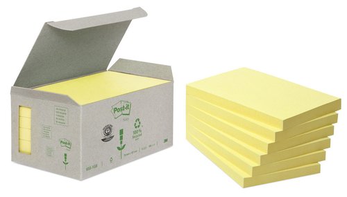 Taco Notas Post-It Reciclados 655 76X127 Amarillo 100H Torre De 6 Taco Notas Post-It Reciclados 655 76X127 Amarillo 100H Torre De 6