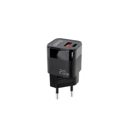 Tooq Cargador de Pared USB-C PD + USB-A QC 20W Negro TQWC-QCPD20