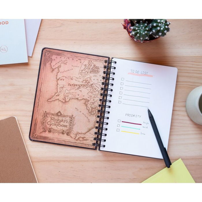 ERIK Cuaderno A5 El Señor de los Anillos Tapa Dura Wire-o con Banda Elástica y Bolsillo Interior