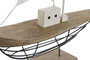 DKD Home Decor Decoración Velero en Paulownia y Metal Blanco y Natural
