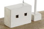 DKD Home Decor Decoración Velero en Paulownia y Metal Blanco y Natural