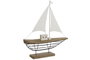 DKD Home Decor Decoración Velero en Paulownia y Metal Blanco y Natural