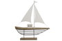 DKD Home Decor Decoración Velero en Paulownia y Metal Blanco y Natural