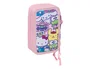 Safta Plumier Escolar Hello Kitty & Friends Triple Cremallera, 37 Piezas, Dimensiones 195x125x55 mm