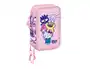 Safta Plumier Escolar Hello Kitty & Friends Triple Cremallera, 37 Piezas, Dimensiones 195x125x55 mm