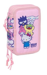 Safta Plumier Triple Estuche Escolar con 37 Piezas, Capacidad 12.5 x 19.5 x 5.5 cm, Para Material de Oficina y Papelería