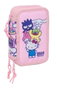 Safta Plumier Triple Estuche Escolar con 37 Piezas, Capacidad 12.5 x 19.5 x 5.5 cm, Para Material de Oficina y Papelería