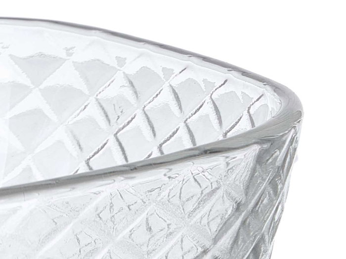 Vivalto Set 3 Cuenco Aperitivo Rombos 270 ml - Transparente Vidrio - 32x7x6 cm (Set de 12)