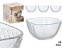 Vivalto Set 3 Cuenco Aperitivo Rombos 270 ml - Transparente Vidrio - 32x7x6 cm (Set de 12)