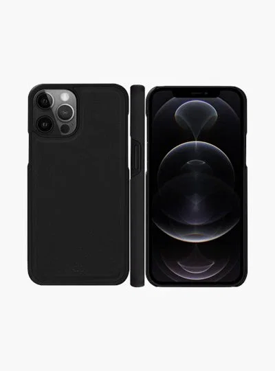 Dbramante1928 Funda cartera Stockholm para Apple iPhone 12/12 Pro, 15,5 cm (6.1"), cuero vegano, carga inalámbrica, negro - 3 bolsillos para tarjetas