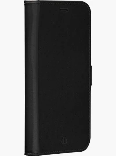 Dbramante1928 Funda cartera Stockholm para Apple iPhone 12/12 Pro, 15,5 cm (6.1"), cuero vegano, carga inalámbrica, negro - 3 bolsillos para tarjetas