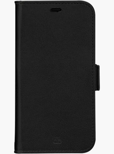 Dbramante1928 Funda cartera Stockholm para Apple iPhone 12/12 Pro, 15,5 cm (6.1"), cuero vegano, carga inalámbrica, negro - 3 bolsillos para tarjetas