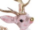 DKD Home Decor Figura de Reno Rosa y Dorado
