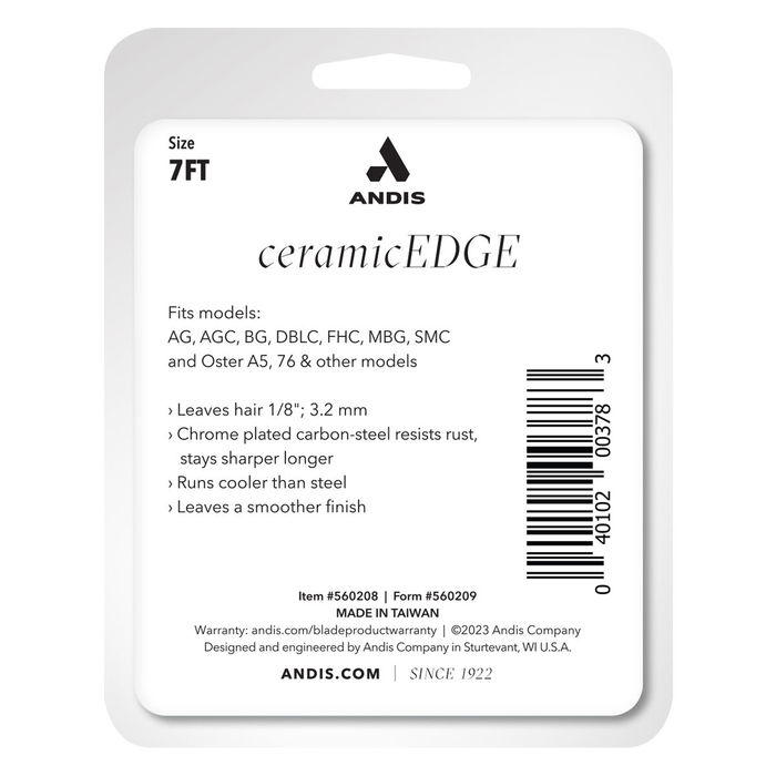 Andis CeramicEdge Size 7FT Cuchilla de Cerámica para Pelo Fino de Acero