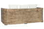 DKD Home Decor Fibre outdoor 23 Sofá Natural Marrón Ratán 88 x 69 x 174 cm con Cojines Algodón Hecho a Mano