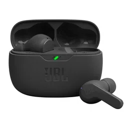 JBL Wave Beam - Auriculares True Wireless (TWS) Intrauditivos Bluetooth 5.2, Resistencia IP54, 8h/24h Autonomía, Carga Rápida USB-C, Color Negro