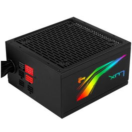 Aerocool LUX RGB 550M Fuente de Alimentación PC ATX 550W 80 Plus Bronze Modular RGB con Control LED Negro