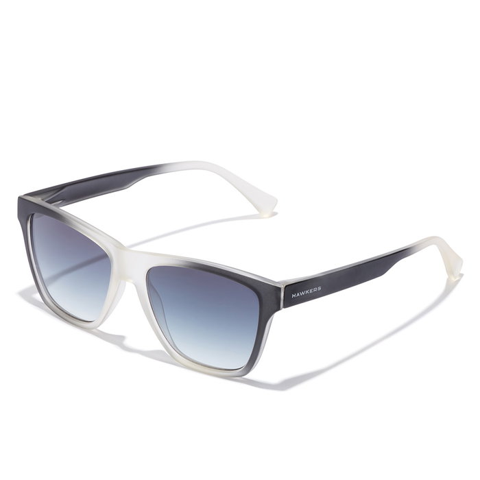Hawkers #twilight Gafas de Sol Unisex Adulto - Montura Negra Cuadrada TR90, Cristal Gris, Diámetro 54mm