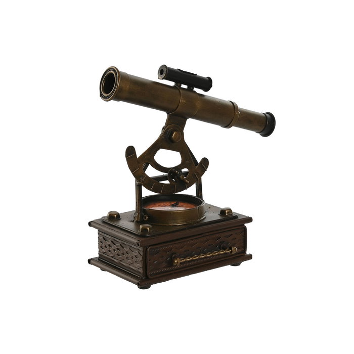 DKD Home Decor Figura de Metal Telescopio Bronce