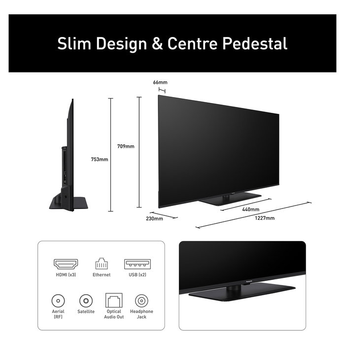Panasonic TV-55W85BEZ Smart TV 139 cm (55") 4K Ultra HD QLED 120Hz Fire OS Dolby Vision HDR10+ HDMI 2.1 Bluetooth Negro