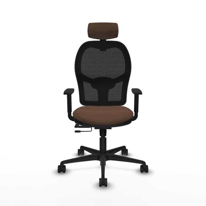 PIQUERAS Y CRESPO Silla de oficina Jorquera con mecanismo Sincro/Traslack Marrón y Negro