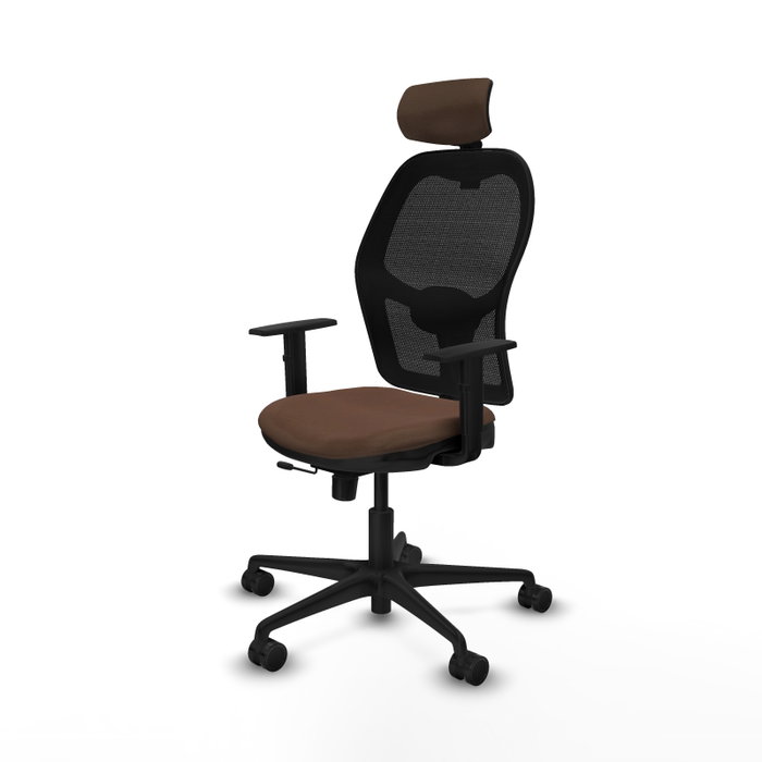 PIQUERAS Y CRESPO Silla de oficina Jorquera con mecanismo Sincro/Traslack Marrón y Negro