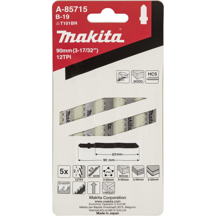 Makita Hoja de Sierra Caladora B-19 Makita Hoja de Sierra Caladora B-19