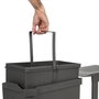 Emuca Contenedor de reciclaje de 30L, extracción automática, Gris antracita