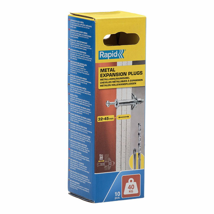 Rapid Taco de expansión metálico ø11 x 80 con tornillo m5 x 89, blíster 10 uds