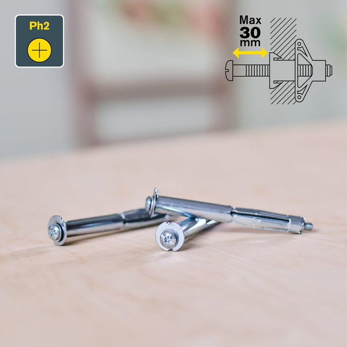 Rapid Taco de expansión metálico ø11 x 80 con tornillo m5 x 89, blíster 10 uds