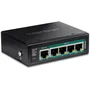 Trendnet TI-B541 Switch No Administrado Gigabit Ethernet de 5 Puertos con Energía sobre Ethernet (PoE/PoE+), Montaje en Pared/IP30, Color Negro