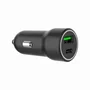 Gembird TA-UC-A2PDQC20-CAR-01 Cargador Coche Rápido 20W, 2 Puertos USB (Tipo C PD y Tipo A QC 3.0), Negro, Universal, Protección Sobrecorriente