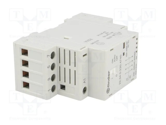 FINDER Contactor de Instalación Modular 4-polar 25A 230VAC/230VDC Serie 22