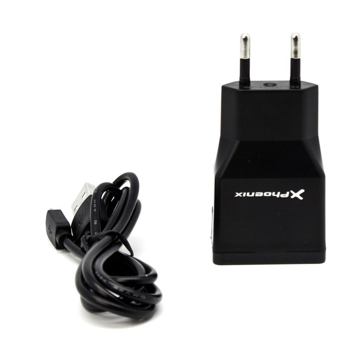 Phoenix Cargador USB Universal de Pared 5V 2A con 2 Puertos, Incluye Cable Micro USB, para Smartphone, Tablet y Más
